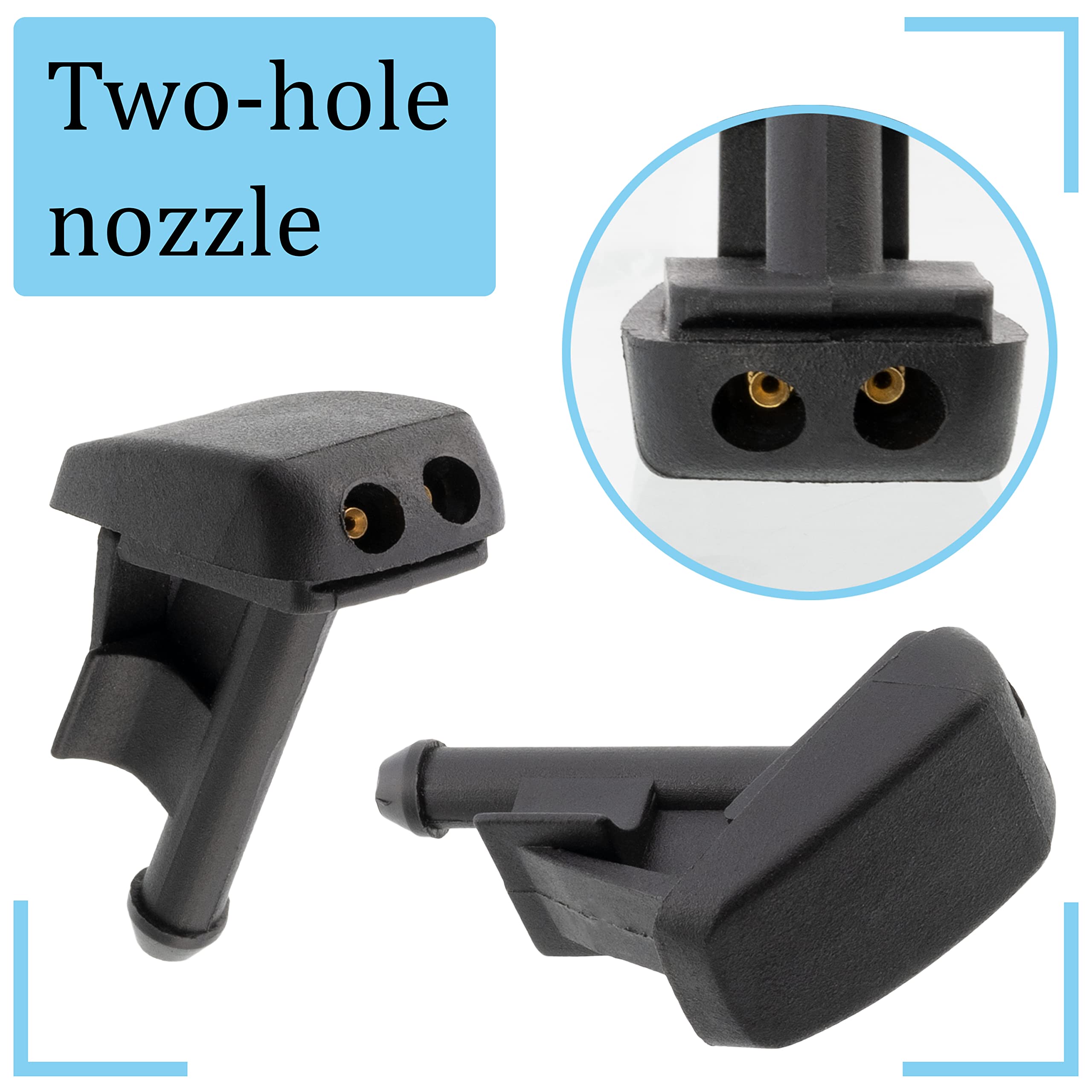 Gicleurs Lave-glace AERZETIX Pour Pare-brise - Compatibles 8D0955987, 893955985, Côté Capot Moteur