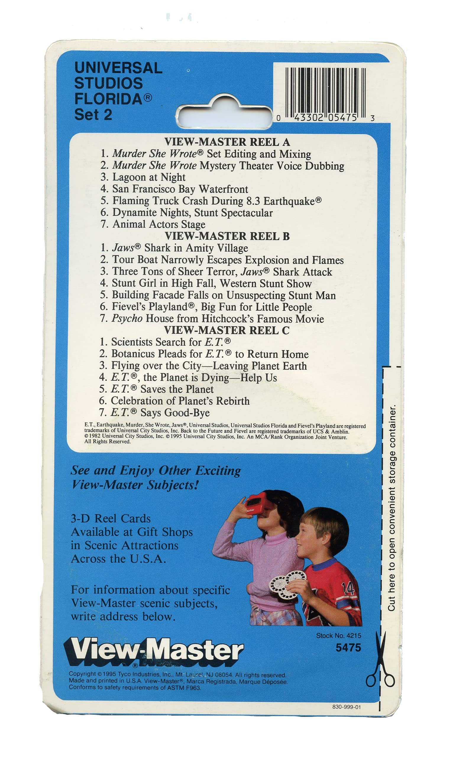 Universal Studios - Florida - No. 2 - ViewMaster - 3 Reel Set - 21 3D Images