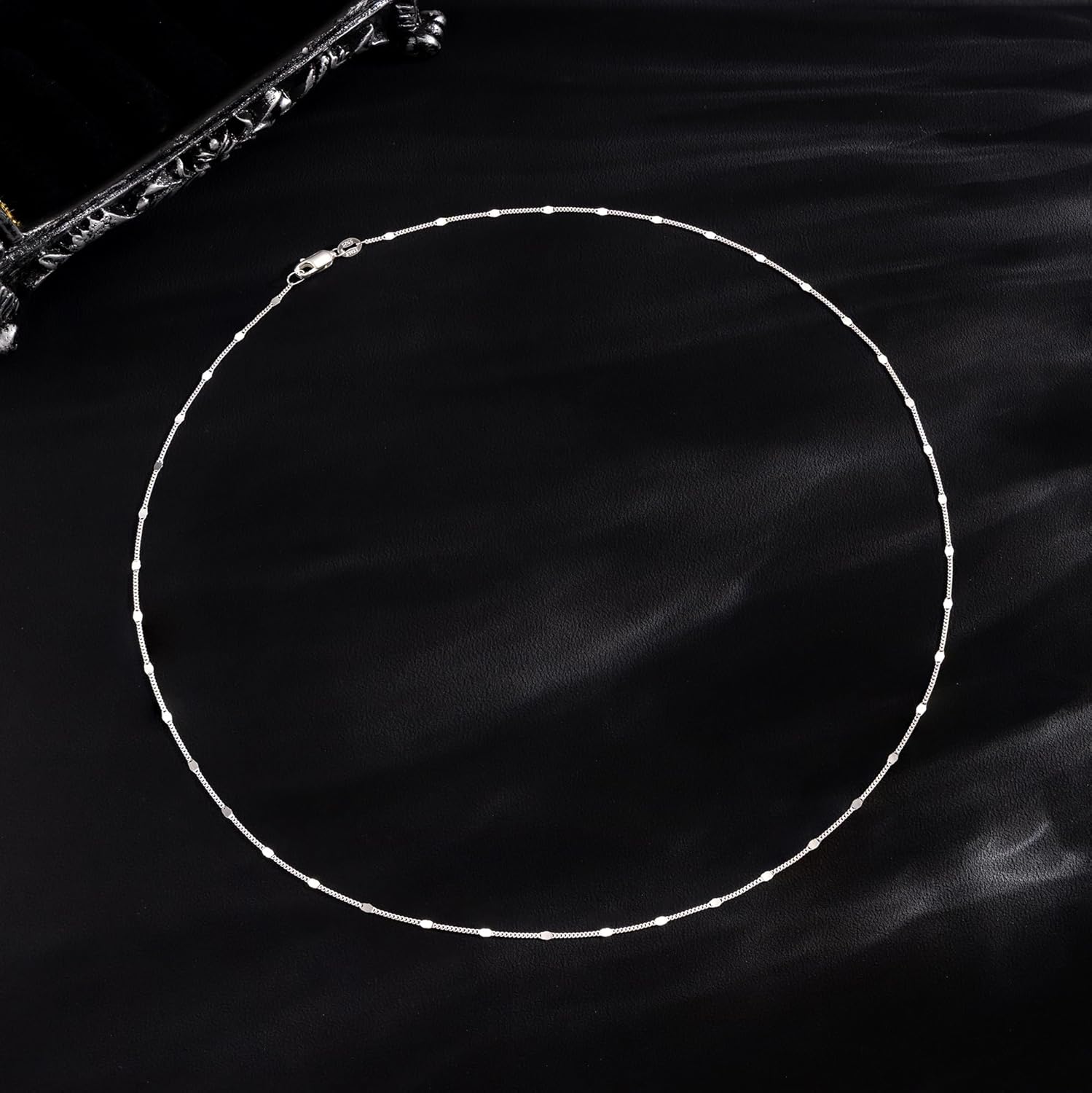 925 Sterling Silver Necklace Silver Chain Necklace for Women Cuban Link Chain 16K Gold Plated Chain Simple Dainty Necklace for Women Waterproof Trendy Jewelry Gift - Image 7