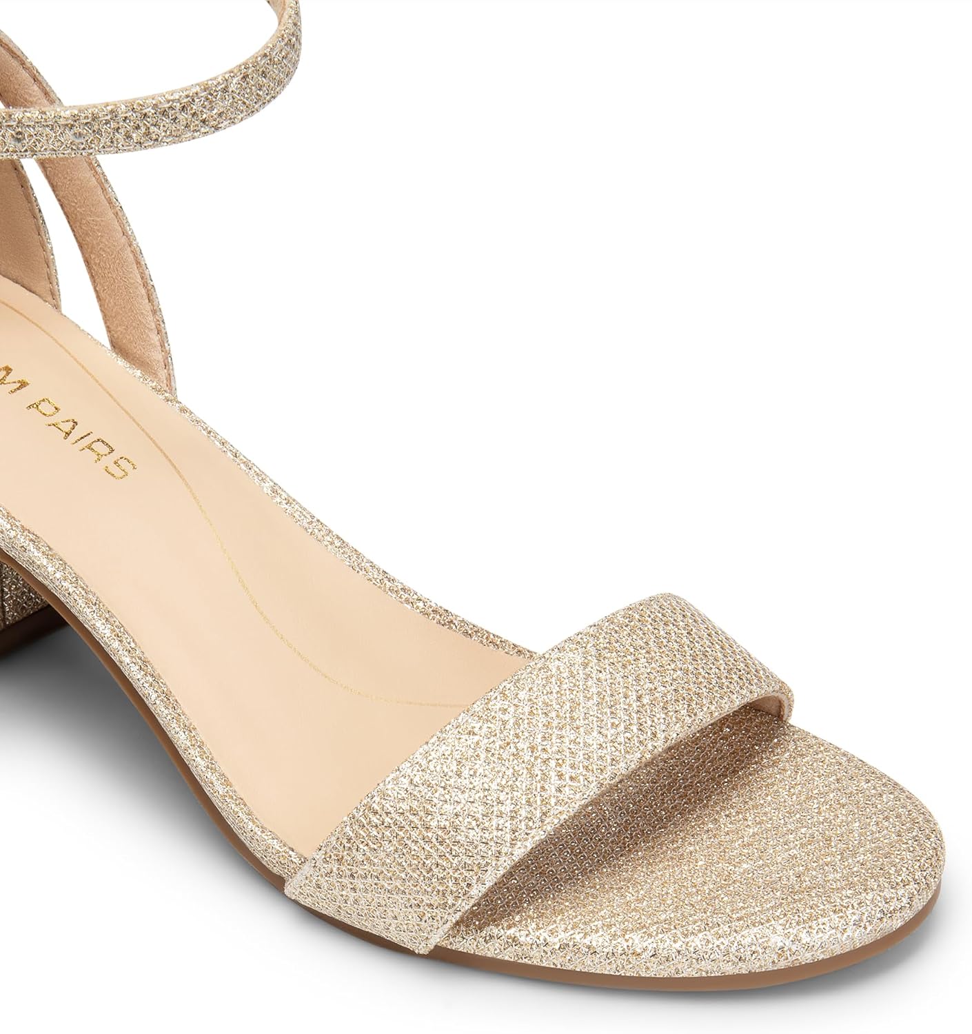 DREAM PAIRS Women's Chunky Low Heels Open Round Toe Ankle Strap Block Heels Party Dress Wedding Sandals