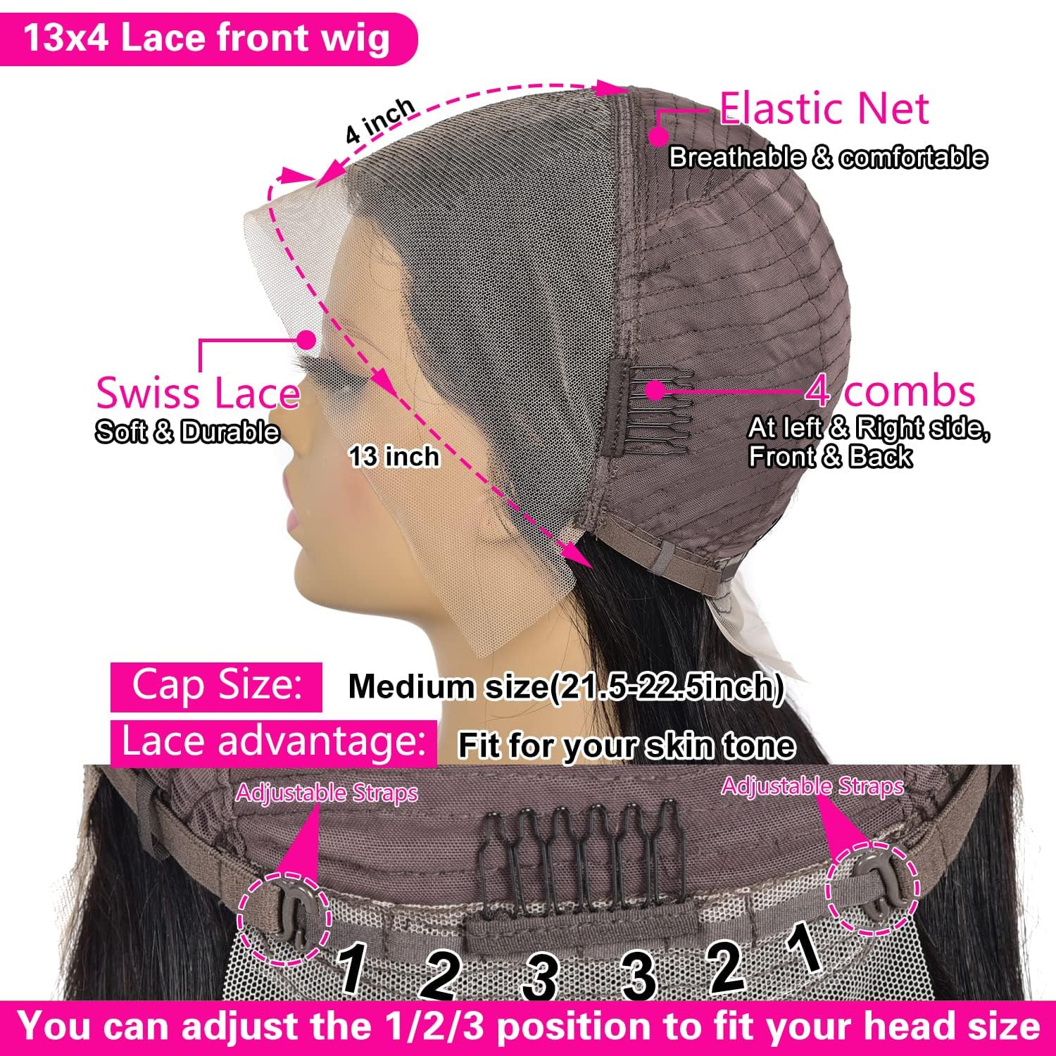 Bob Wig Human Hair 13x4 HD Lace Front Wigs Human Hair Glueless Wigs Human Hair Pre Plucked 180% Density Short Straight Frontal Bob Wig Human Hair Natural Color 12 Inch