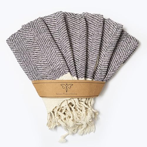 Miniatura 80 de SMYRNA TURKISH COTTON Herringbone Series - Juego de 6 paños de cocina lavables a máquina, ultra suaves, absorbentes, prelavados y de secado rápido