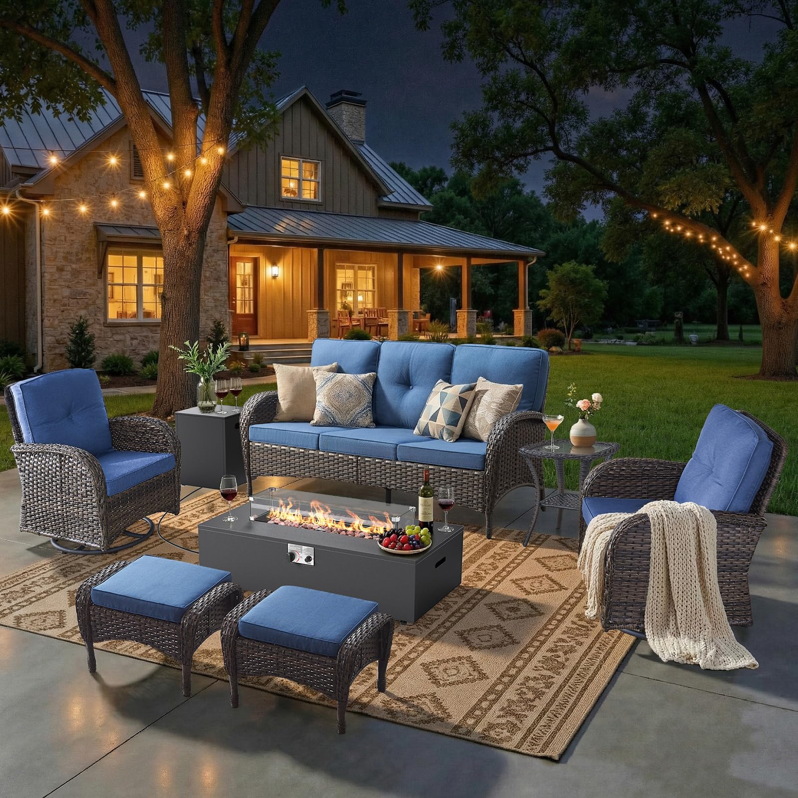 HUMMUH 7-Piece Luxury Patio Furniture Set