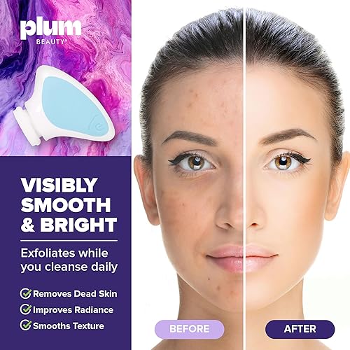 Miniatura 3 de Cepillo de limpieza facial sónico, exfoliante eléctrico suave de doble velocidad, limpiador facial de silicona resistente al agua para hombres y