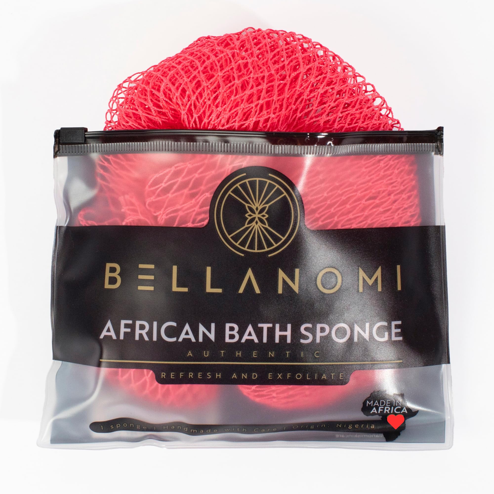 African Exfoliating Net Sponge, Authentic, Ethically sourced from Nigeria, 45 inches Long, Back Scrubber for Daily use (Pink)