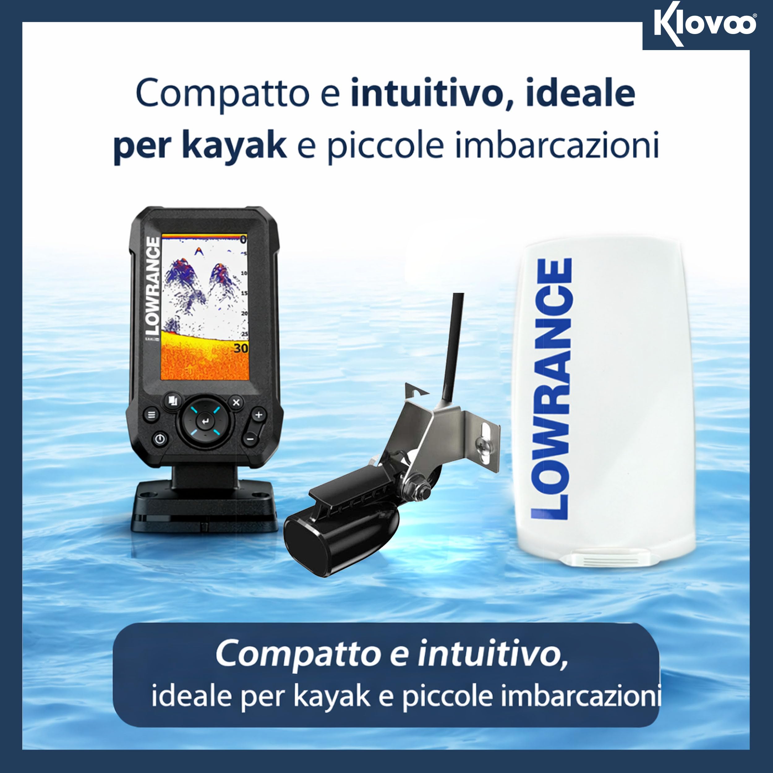 Kit Ecoscandaglio con Lowrance Eagle 4x e Trasduttore Bullet Skimmer, Display IPS 4", Sonar Grandangolare 200 kHz, Cover Parasole Inclusa, 12V, IPX7