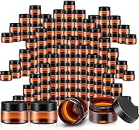 Vista 1 de SATINIOR 100 tarros de plástico con tapas, recipientes pequeños, tapas de boca ancha, pequeños recipientes de plástico para loción, crema, diamantes