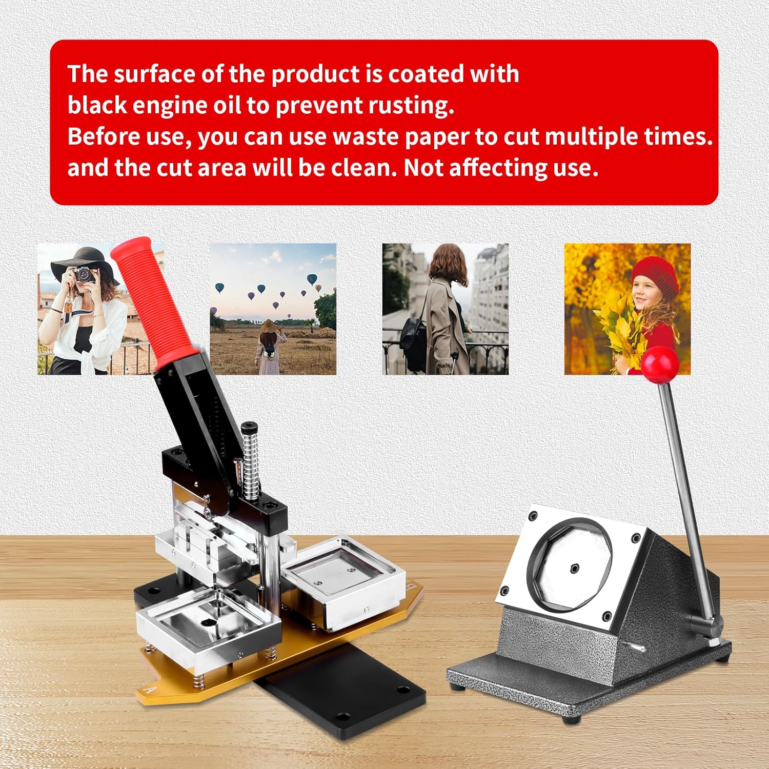2.5x2.5 Fridge Magnets Maker Machine Press Square, DIY Square Magnet Making kit with 1 Press Machine+ 1 Paper Cutter+ 100 Sets Consumables