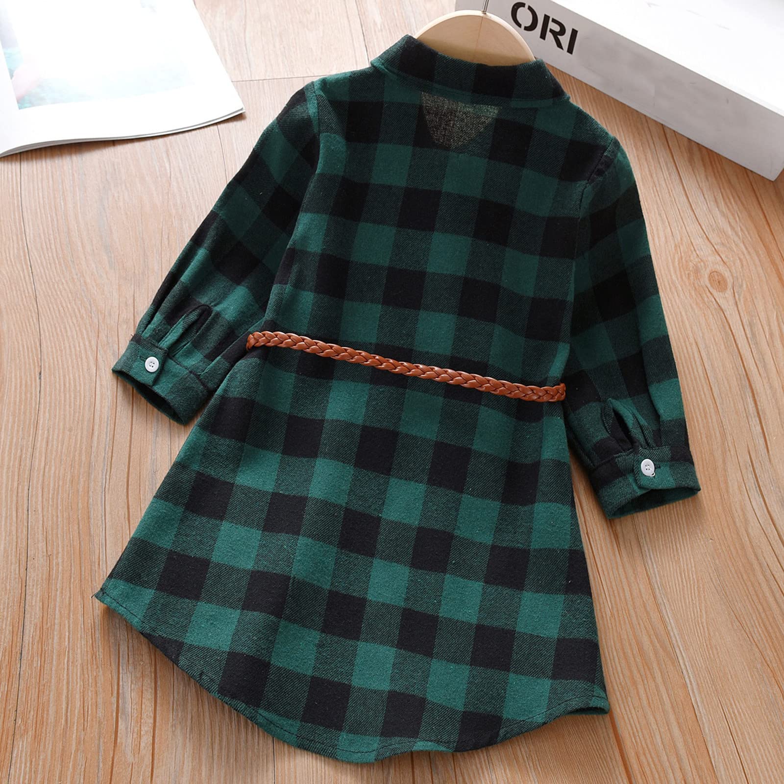 Amazon.com: Girls Toddler Plaid Pleated Mini Dress Button Down Plaid Flannel  Shirts Long Sleeve Christmas Dress (Green, 2-3 Years) : Clothing, Shoes &  Jewelry