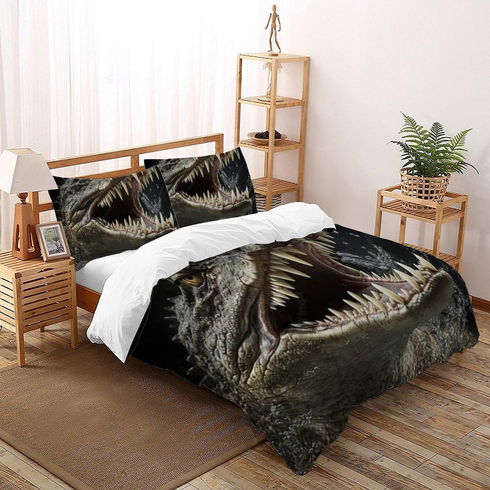 Housse de couette crocodile animaux 3D pour chambre garçon