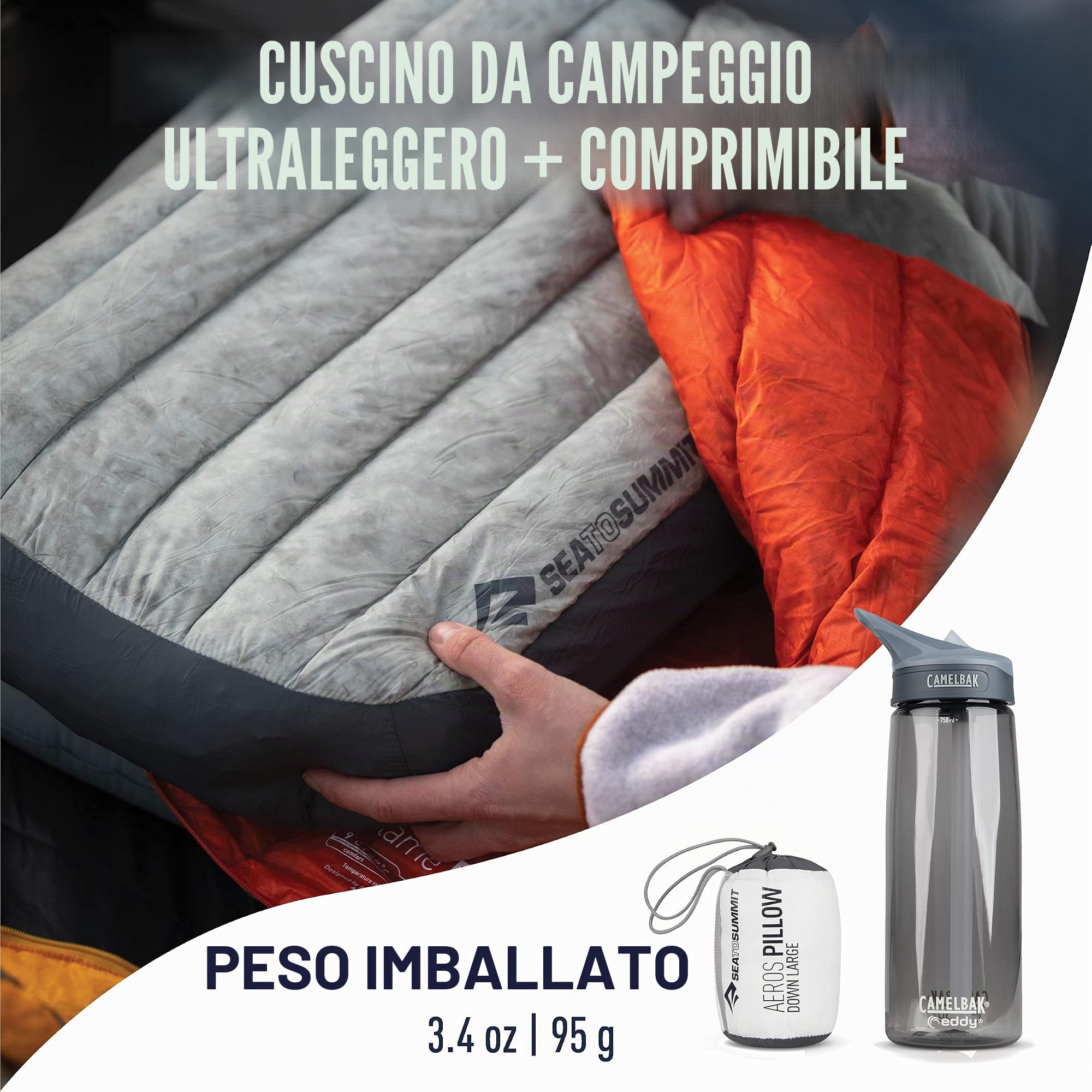 SEATO SUMMIT Almohada - Aeros Down Pillow L gris Color: gris