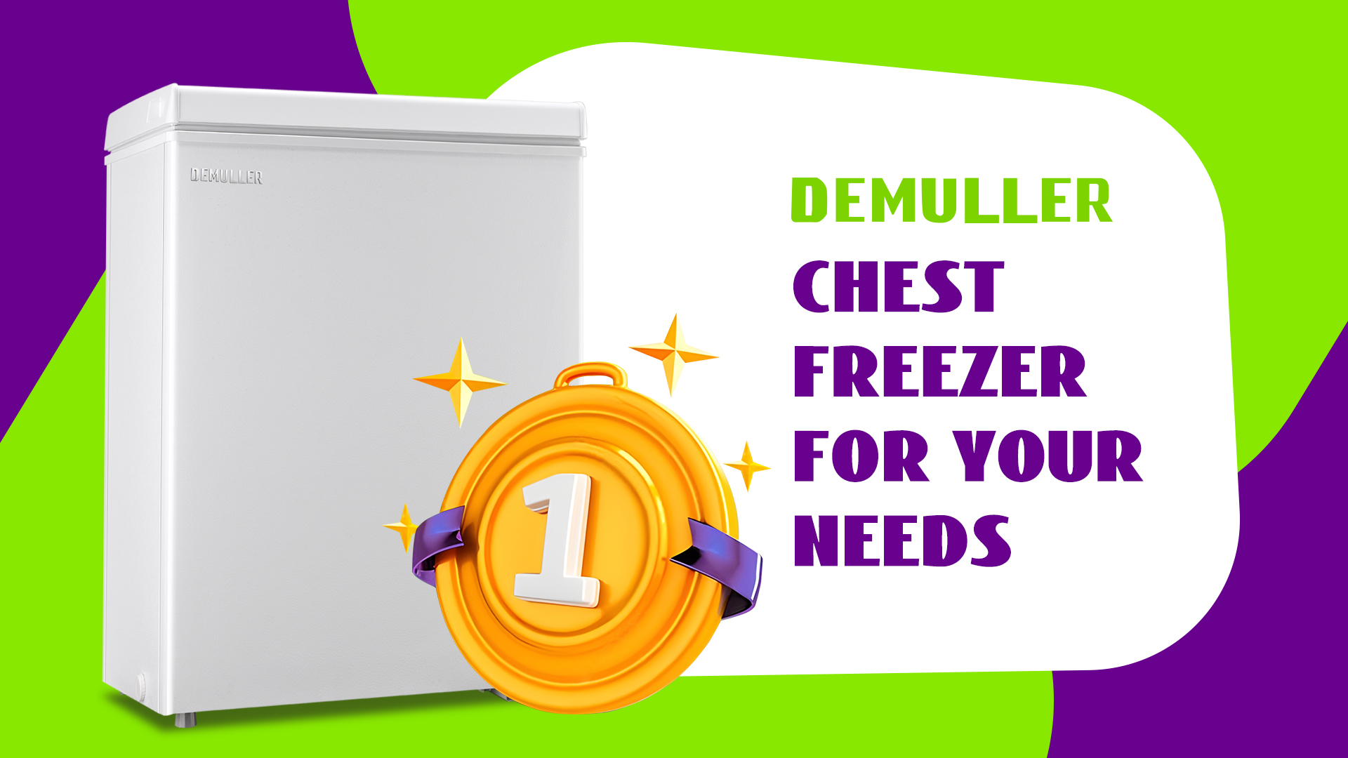 Image of DEMULLER Chest Freezer 3.5 CU.FT Ultra-Low Temperature Deep Freezing Machine (Down to -12 ℉) with Two Removable Baskets Freestanding White Small Mini Compact Fridge Freezer for Home Kitchen Office