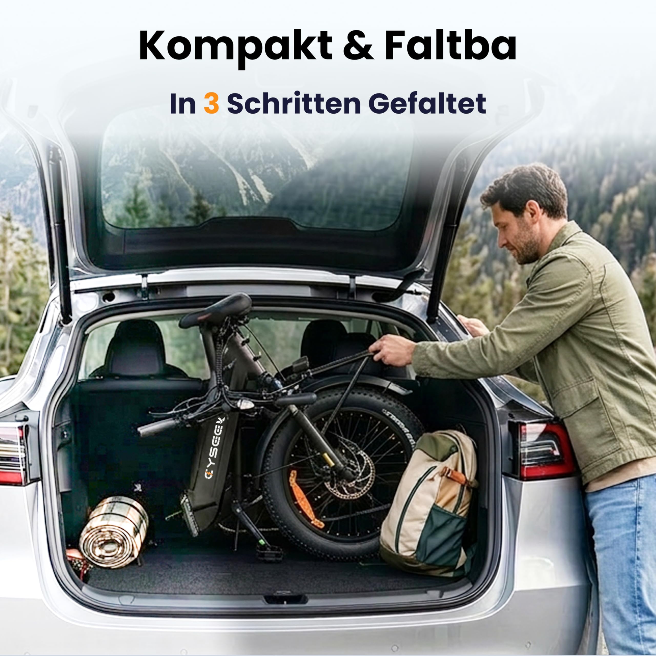 C20 E Bike 20 Zoll Fatbike für Damen Herren, Ebike Klapprad City 250W Motor 25 km/h, 48V 15,6Ah Akku, Elektrofahrrad mit Hydraulische Scheibenbremsen LCD Display Shimano 7 Gang