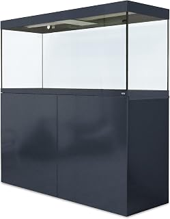 Amtra Alux 220 Led Grey Combi Profi-Aquarium aus Glas mit Deckel und Holzmobil, für Süß- und Salzwasserfische, professionelles Set, Weiß