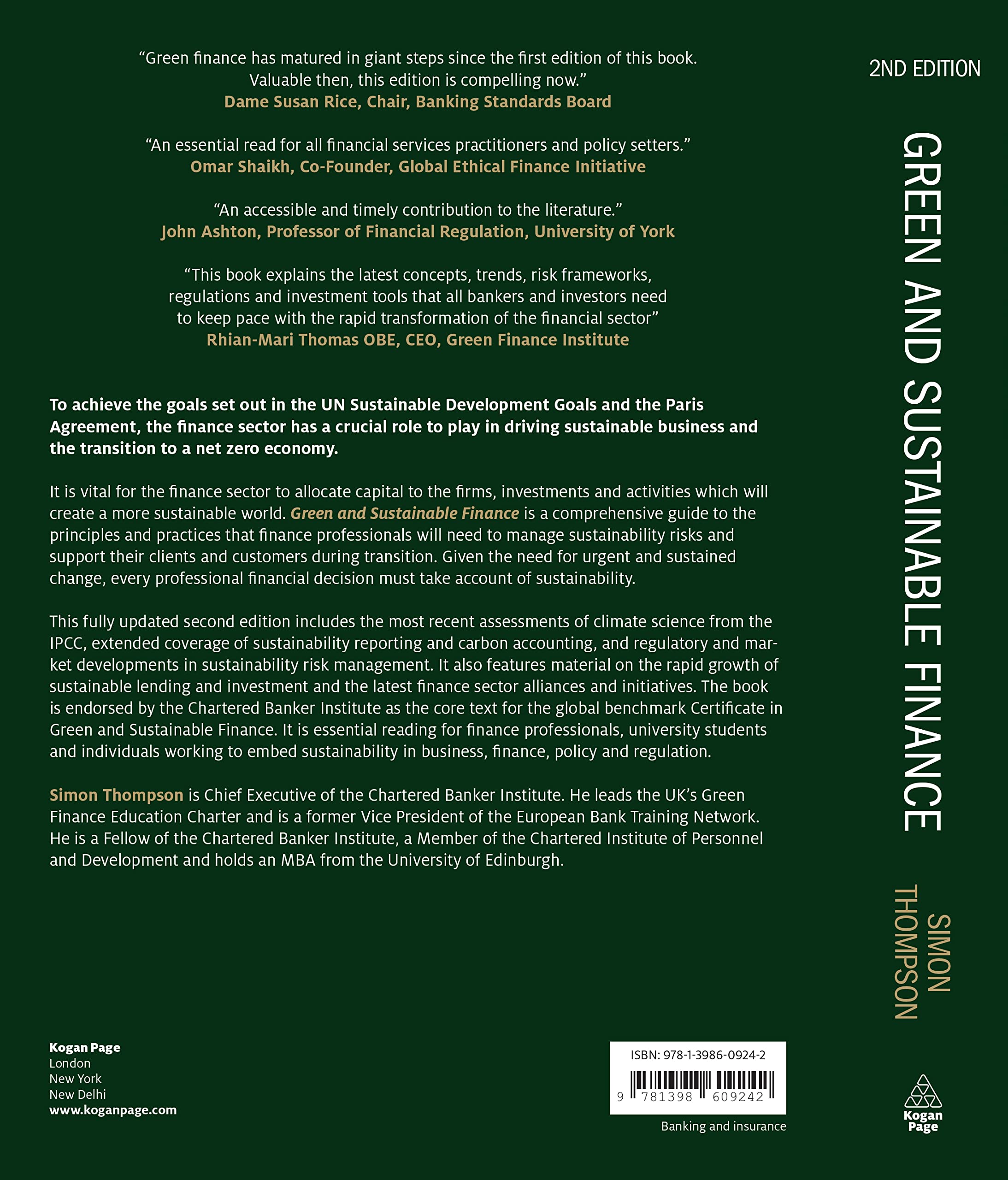 Green and Sustainable Finance: Principles and Practice in Banking, Investment and Insurance (Chartered Banker Series)