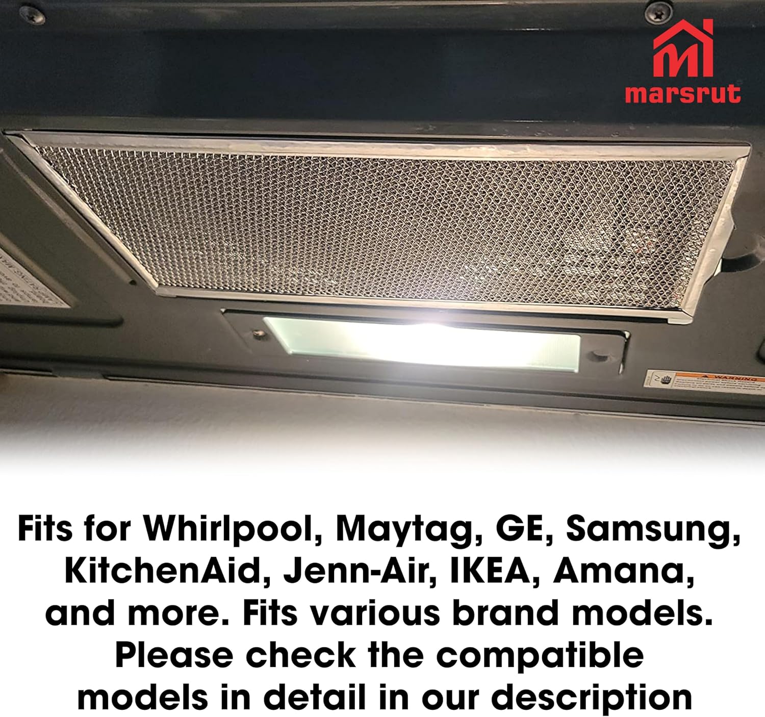 2Pcs W10208631A Microwave Filter Fits for Samsung ME18H704SFS GE WB06X10596 Whirlpool KitchenAid Maytag Amana KHMS2040BSS0 WMH31017AS0 Replacement, 13x6in Kitchen Range Hood Vent Stove Grease Filters