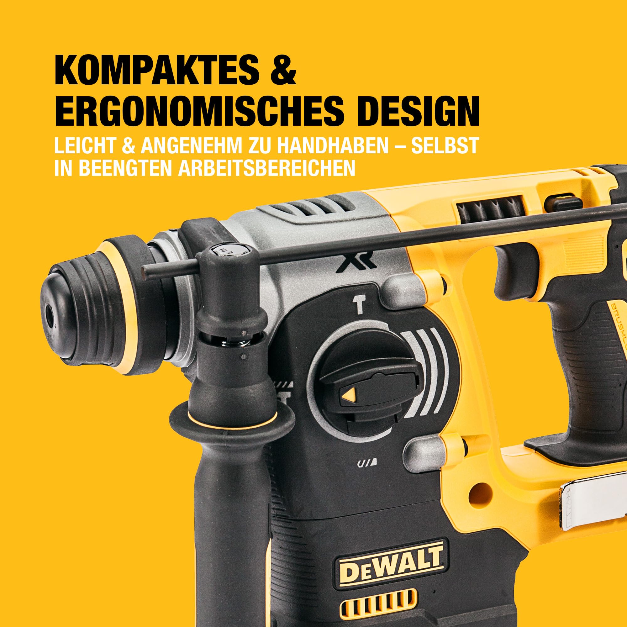 DEWALT SDS-plus XR Akku-Kombihammer/Schlagbohrmaschine (18V, bürstenlos, 24mm, ideal für Bohranker/Befestigungslöcher, Vibrationsreduzierung, ohne Akku & Ladegerät) DCH273N-XJ