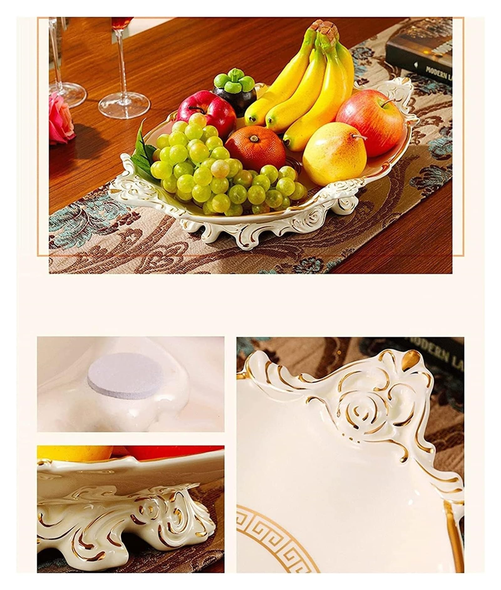 Miski na owoce Kosz na owoce Miska na owoce Ceramiczne miski na owoce Porcelanowe naczynia do serwowania na kolację na owoce do kuchni Dekoracyjne