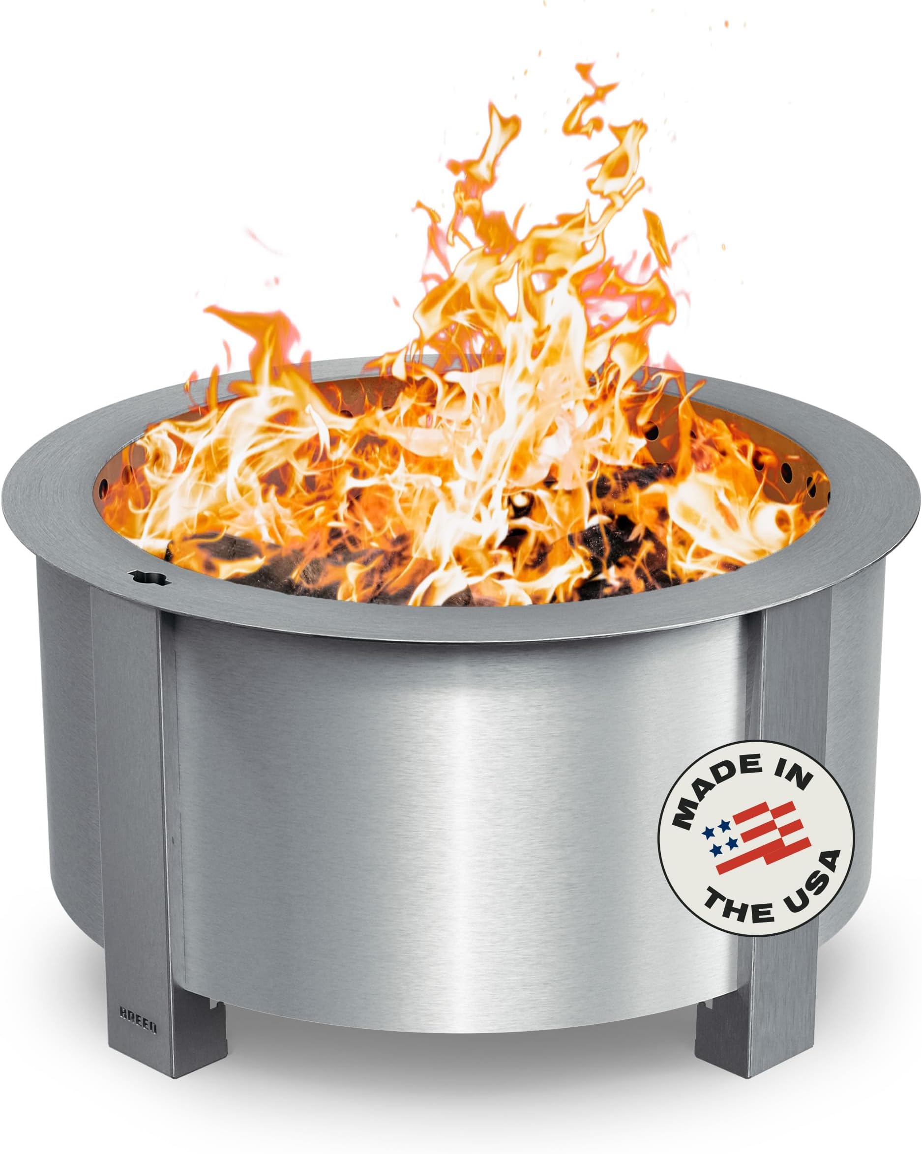 Smokeless Fire Pit (X Series 24, Stainless Steel) | 27.5 inch Smokeless Firepit for Outside | 62 Pounds | Ideal for Families, Gifts for Dad | Compatible with Wide Range of Breeo Accessories