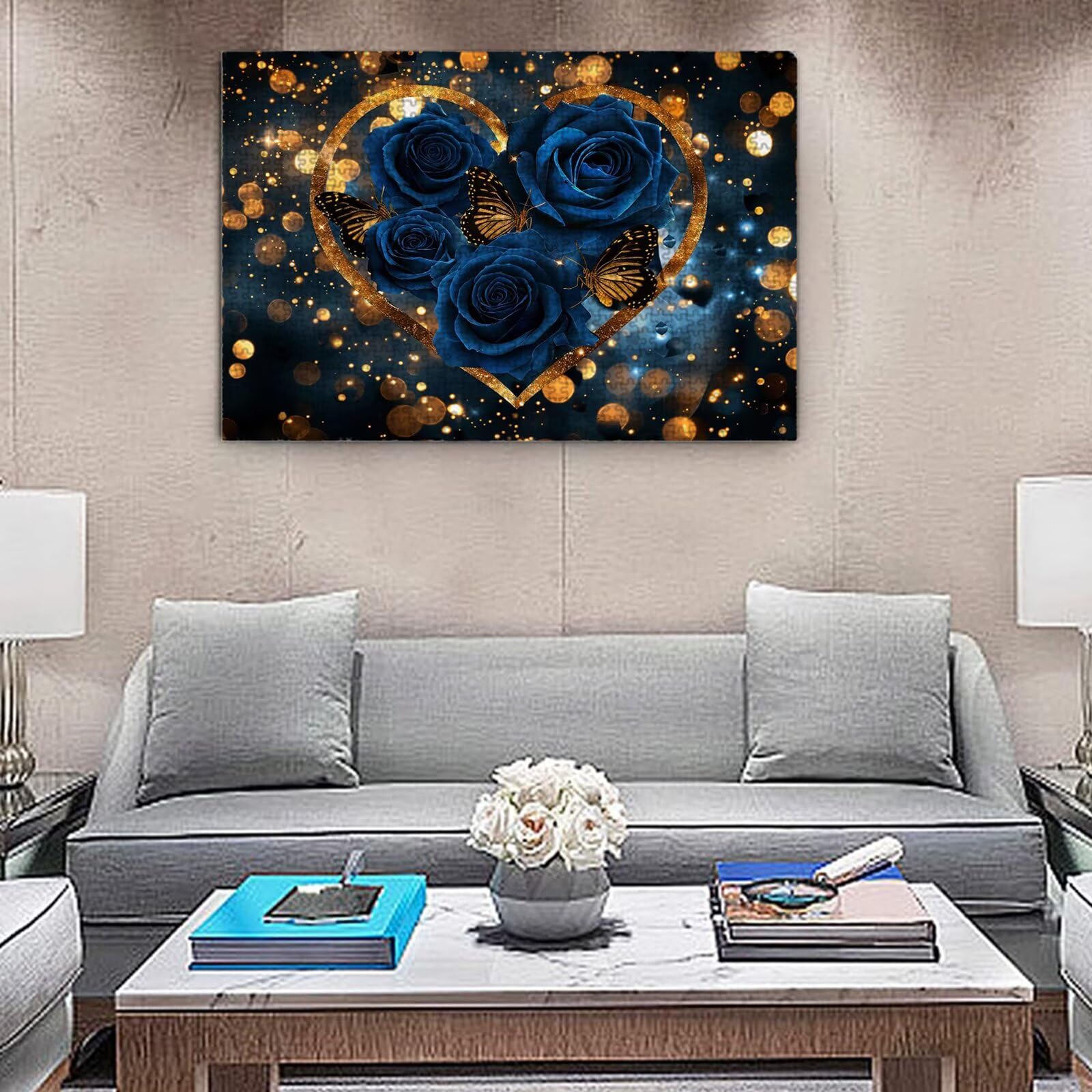 Jigsaw Puzzle, 6000 Pezzi Puzzle Classici, Blu Puzzle Rilassamento Intelligence, Mpossibile Difficile Puzzles impegnativo per adulti Puzzles per Gioco Familiare, Regalo per Amore Amico Rosa K0F-241