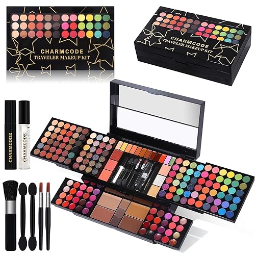 Professional All in One Makeup Kit for Women Full Kit,186 Colors Make Up Palette Christmas Gift Set, Including Eyeshadow,Lip Gloss,Concealer,Highlighter,Contour,Brow Powder,Mascara,Blush & Brush - 186-Color Traveler Makeup Kit