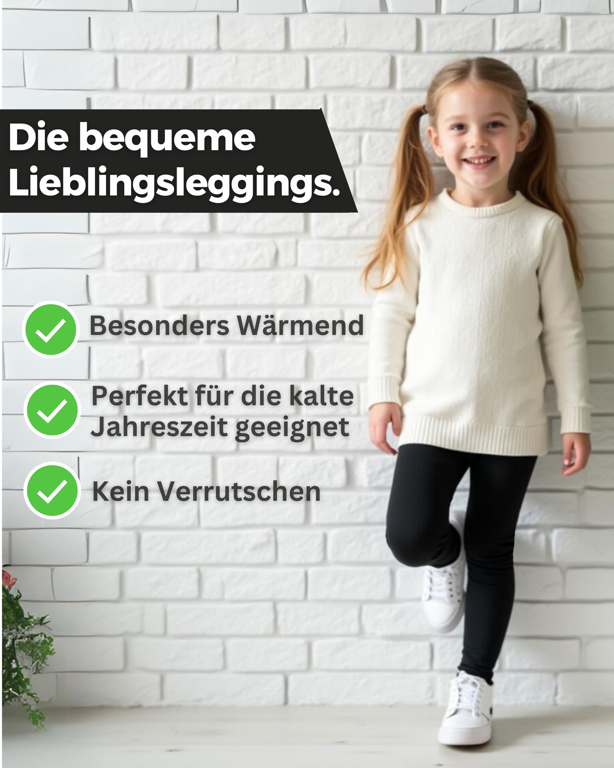 MEDOLY Kinder Thermo Leggings (2er Pack) für Mädchen & Jungen, gefüttert, Herbst Winter