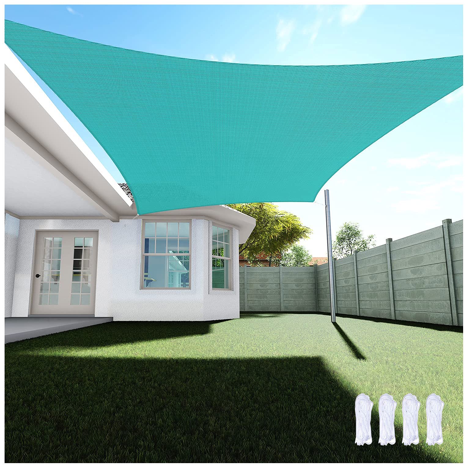 Voile d'ombrage rectangulaire bleu 2x5m imperméable pour jardin et serre