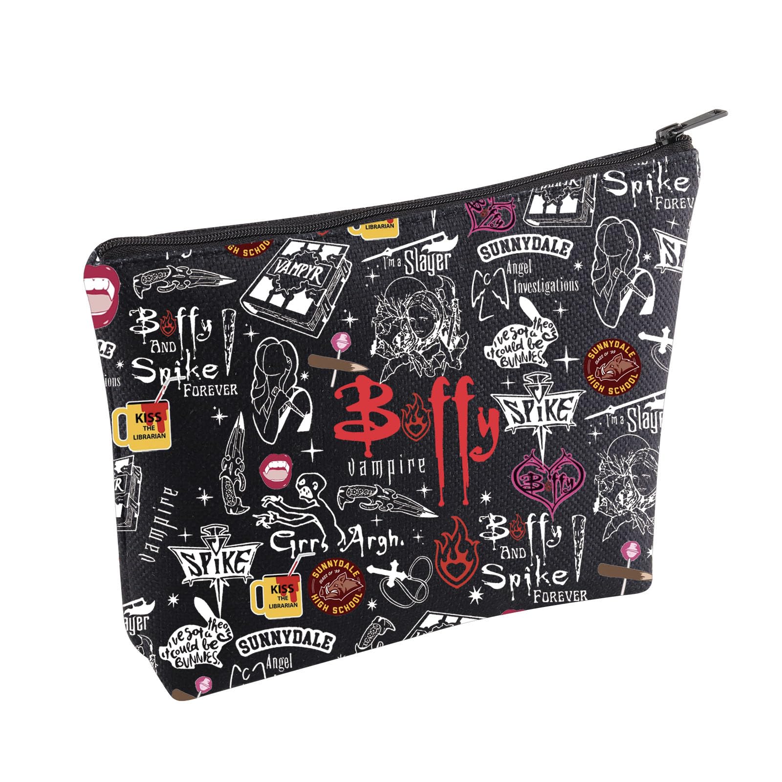 KUIYAI Vampire Merchandise Inspired Tote Bag Vampire Lovers Shoulder Bag 90s TV Show Gift Vampire Character Gift (BufyVampireMupBlk)