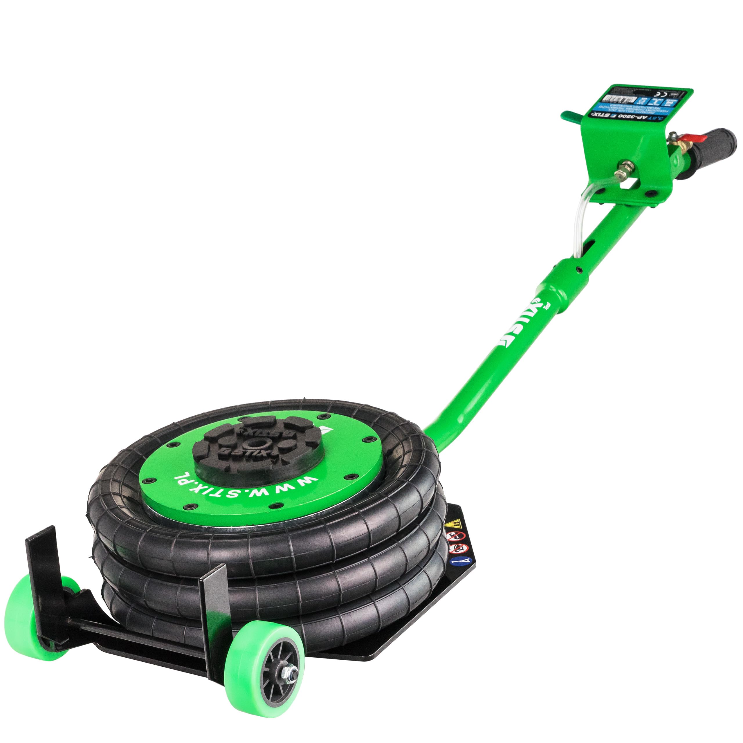 Pneumatischer Wagenheber 3,5T - Luft Wagenheber 130-430 mm - Druckluft Wagenheber mit 5-Fach Teleskop & EU Safety Valve - Air Jack für Werkstatt & Reifenwechsel