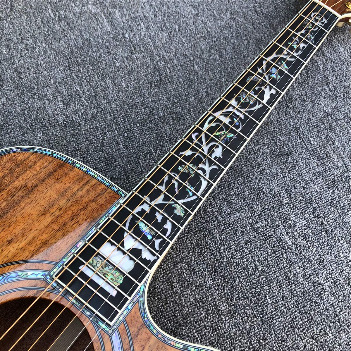 Amazon.com: Cutaway all koa wood Acoustic Guitar 41 inches Flower