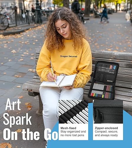 Miniatura 4 de Cool Bank - Kit de suministros de arte de 106 piezas con libro de bocetos de 3 colores, libro para colorear, lápices de dibujo con grafito,