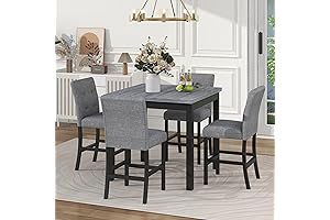5 Piece Counter Height Dining Table Set for 4 High Top