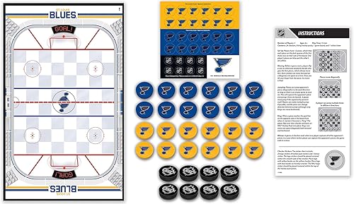 Miniatura 2 de MasterPieces Juego de mesa con licencia oficial de la NHL St. Louis Blues Checkers para familias y niños a partir de 6 años
