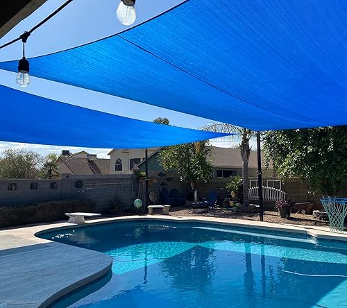 Miniatura 7 de Toldo Quictent de polietileno de alta densidad de 185 GSM, 20 x 20 pies, forma cuadrada, para exteriores, 98 % de protección UV, kit de