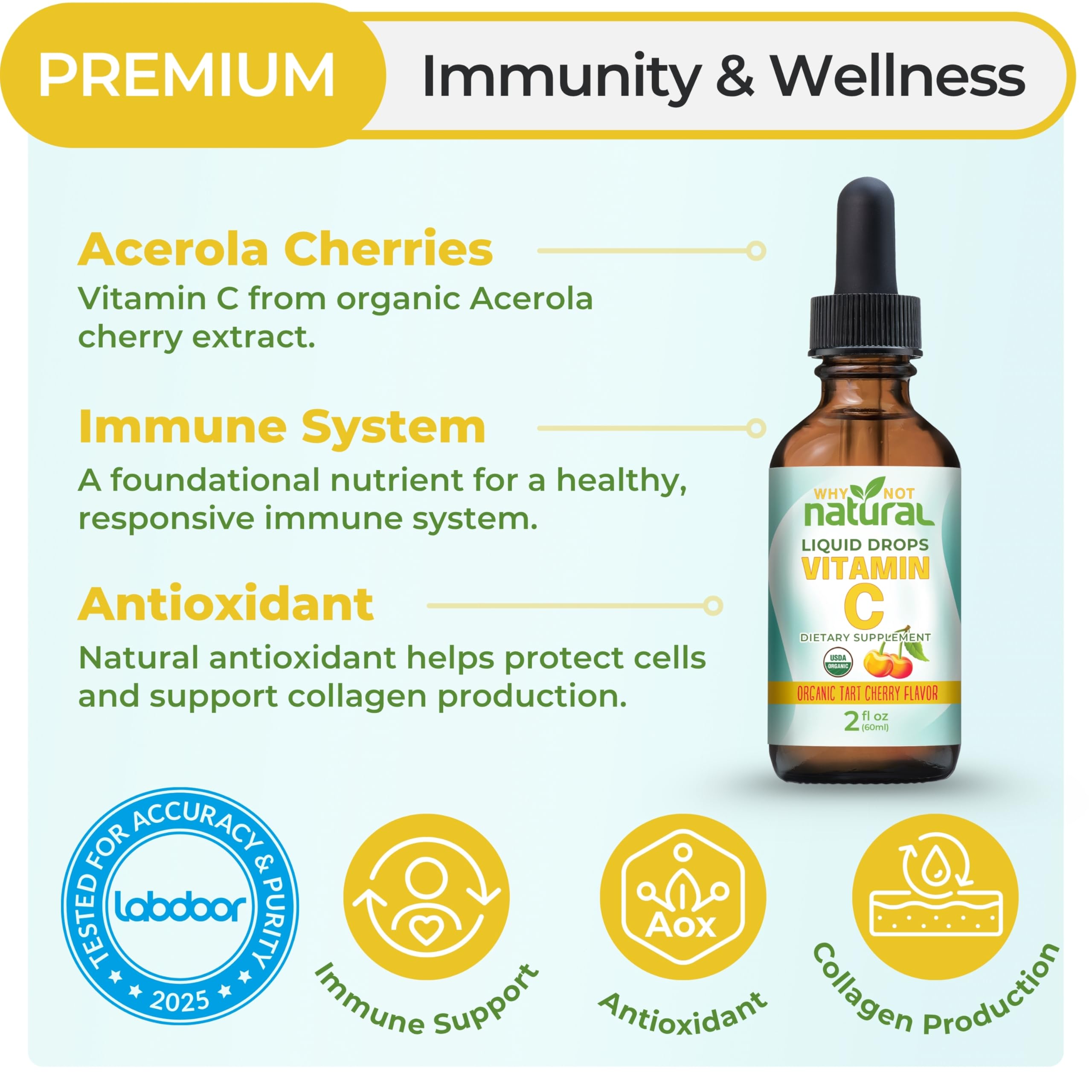Why Not Natural Organic Liquid Vitamin C Drops Supplement — Amazon image 2
