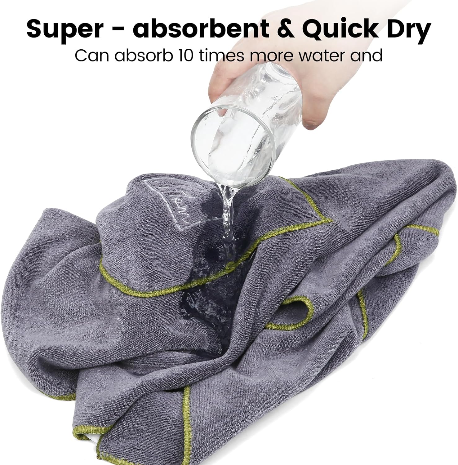 PETTOM 2 Pcs Dog Towel Quick Drying Absorbent Microfiber Dog Towel Artero, Bath Towels with Pockets for Small, Medium and Large Dogs, 90 x 50 cm 5