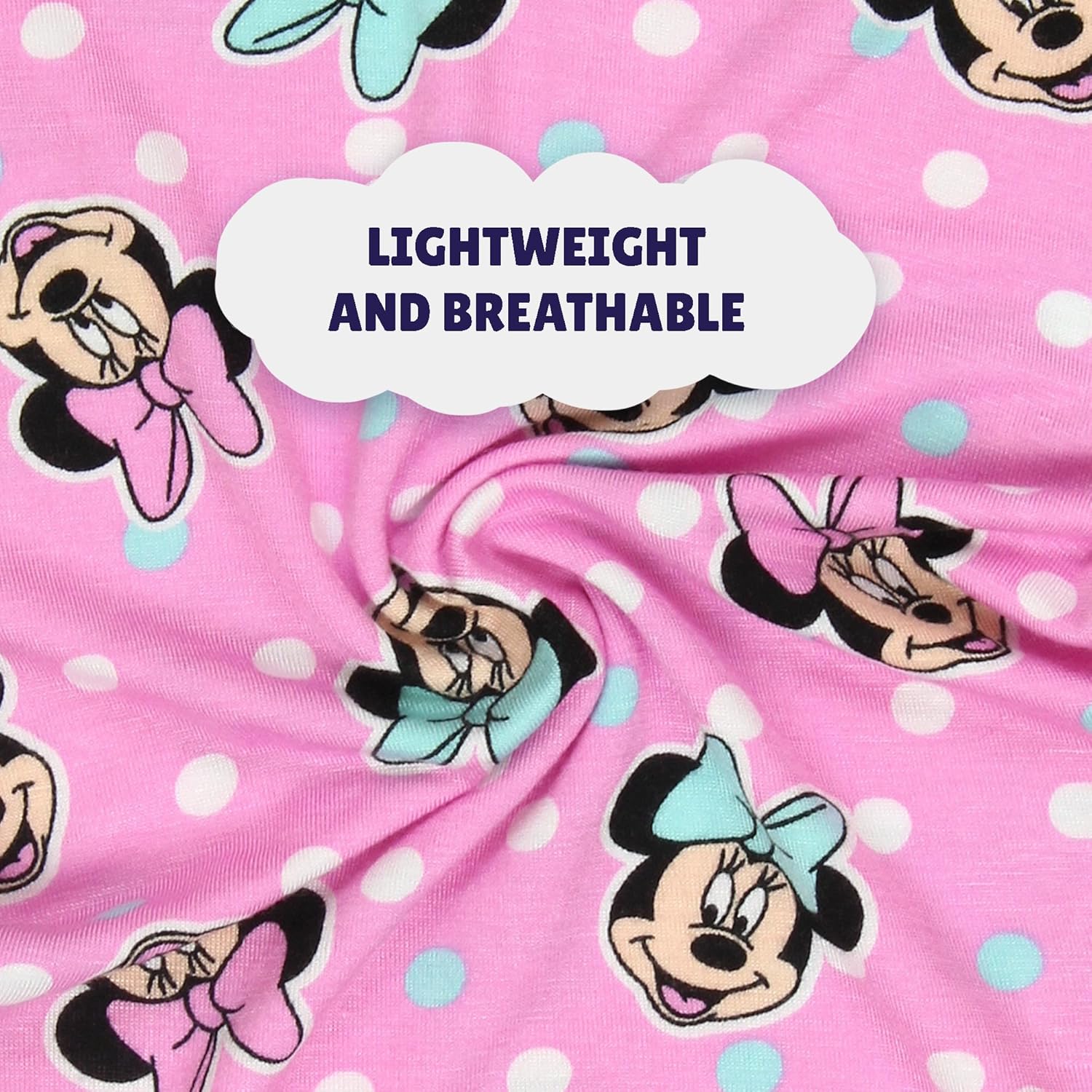 Disney Minnie Mouse Toddler Girls Short Sleeve Viscose Pajama Set - Image 5