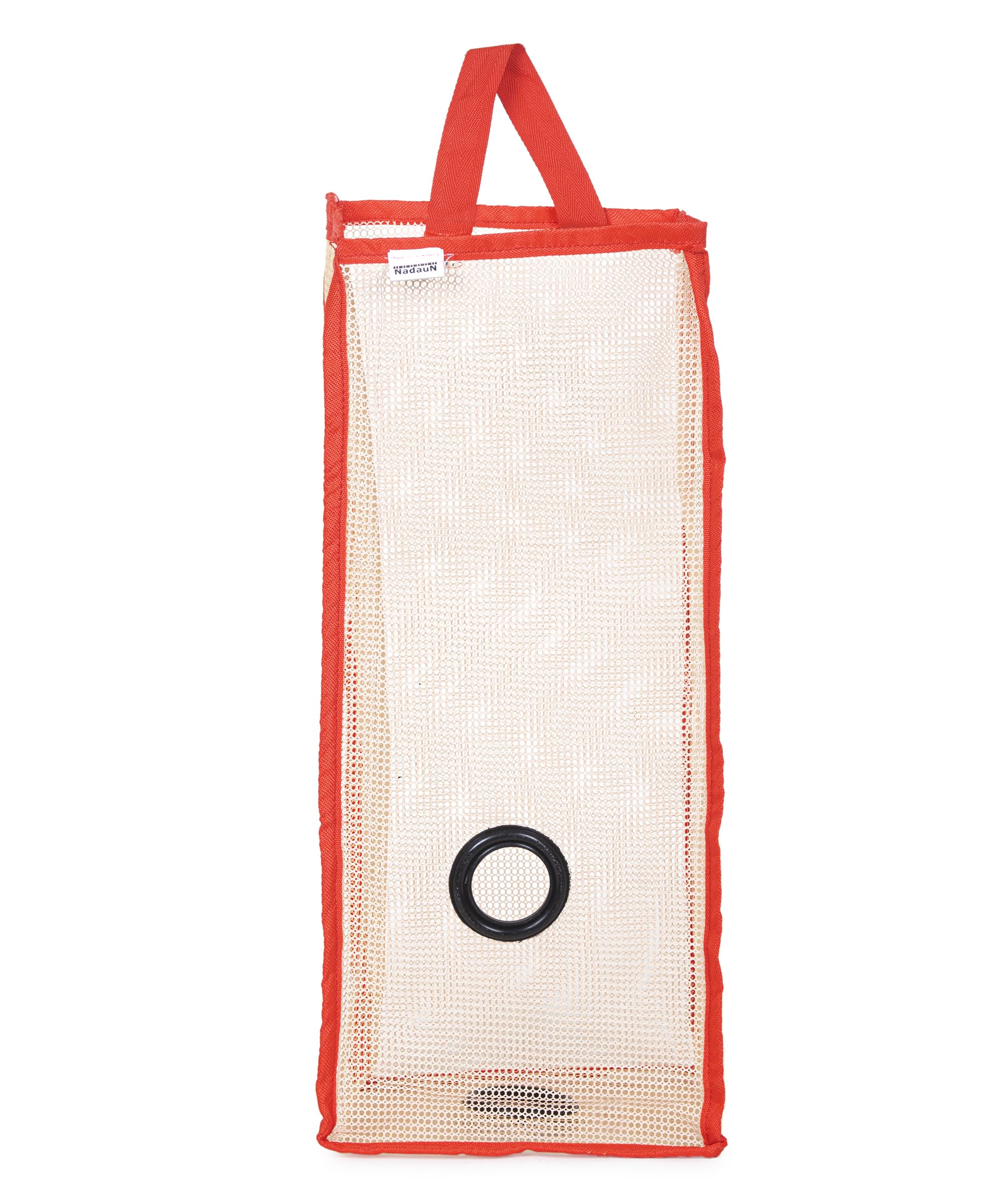 NadauN Plastic Reusable Net Wall Hanging Garbage Grocery Shopping Bag Storage Dispenser Holder Pouch- Trash Bag Organizer For Kitchen Home (Assorted Color) (Red)-image-44