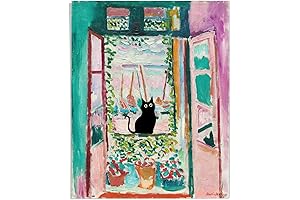 Henri Matisse Wall Art Decor: Black Cat Poster from Open Window