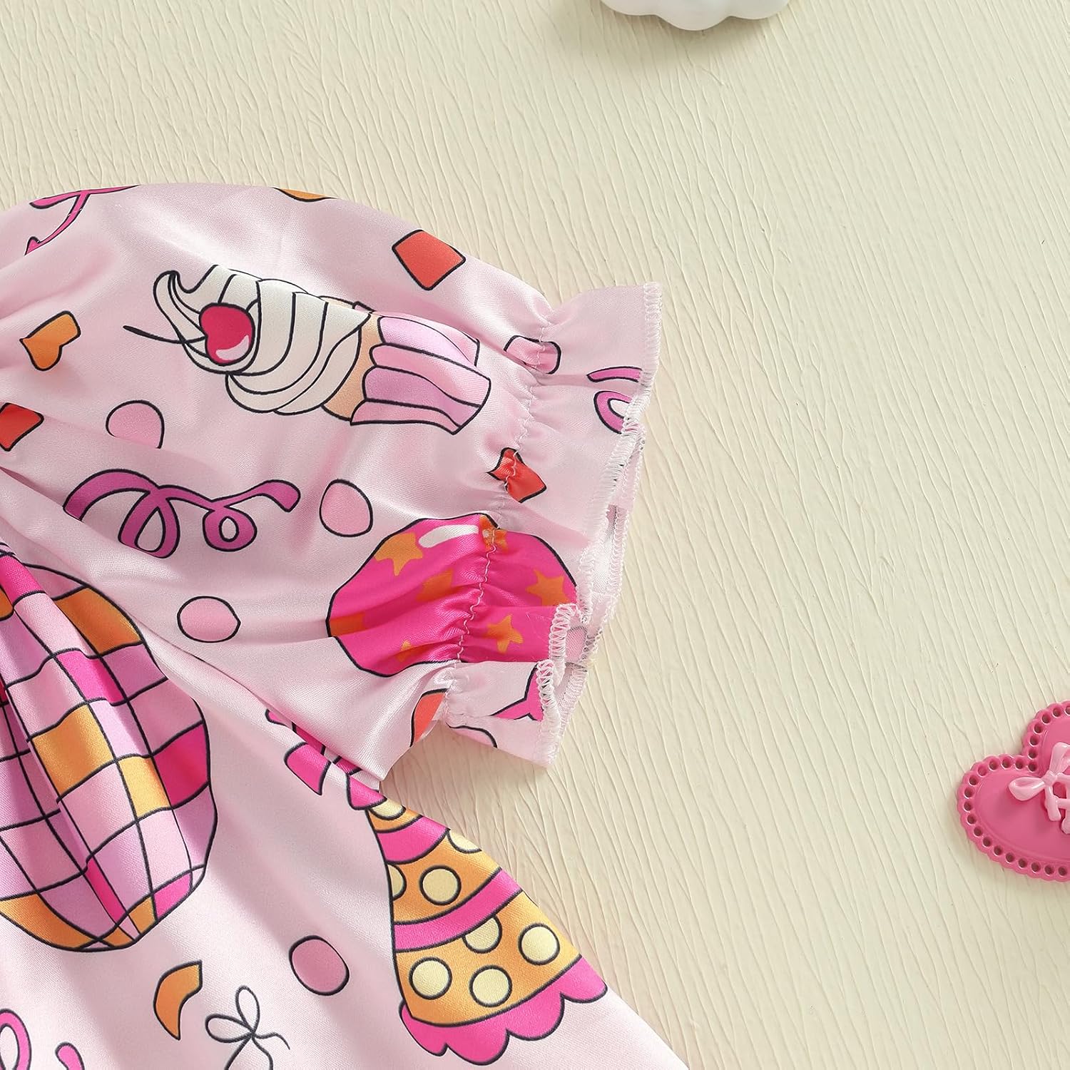 Kuriozud Birthday Girl Pajamas Dress Silk Stain Nightgown Feather Trim Pjs Outfits Toddler Kids Little Girl Nightdress Gift