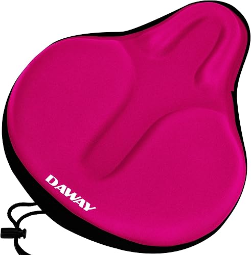 DAWAY Cómoda funda de asiento de bicicleta, cojín acolchado de gel de silicona y espuma viscoelástica para hombres y mujeres, funda suave para