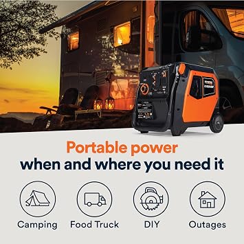 Generac 5,200 Watt Dual-Fuel Portable Inverter Generator | Gas and Propane Compatible, Quiet Operation, Produces Clean, Stable Power, Great for Home Backup, Camping, and RV Use