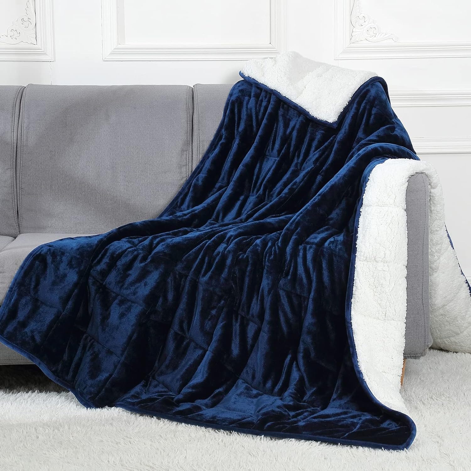 Alomidds Weighted Blanket Queen Size 15lbs 60x80 inches