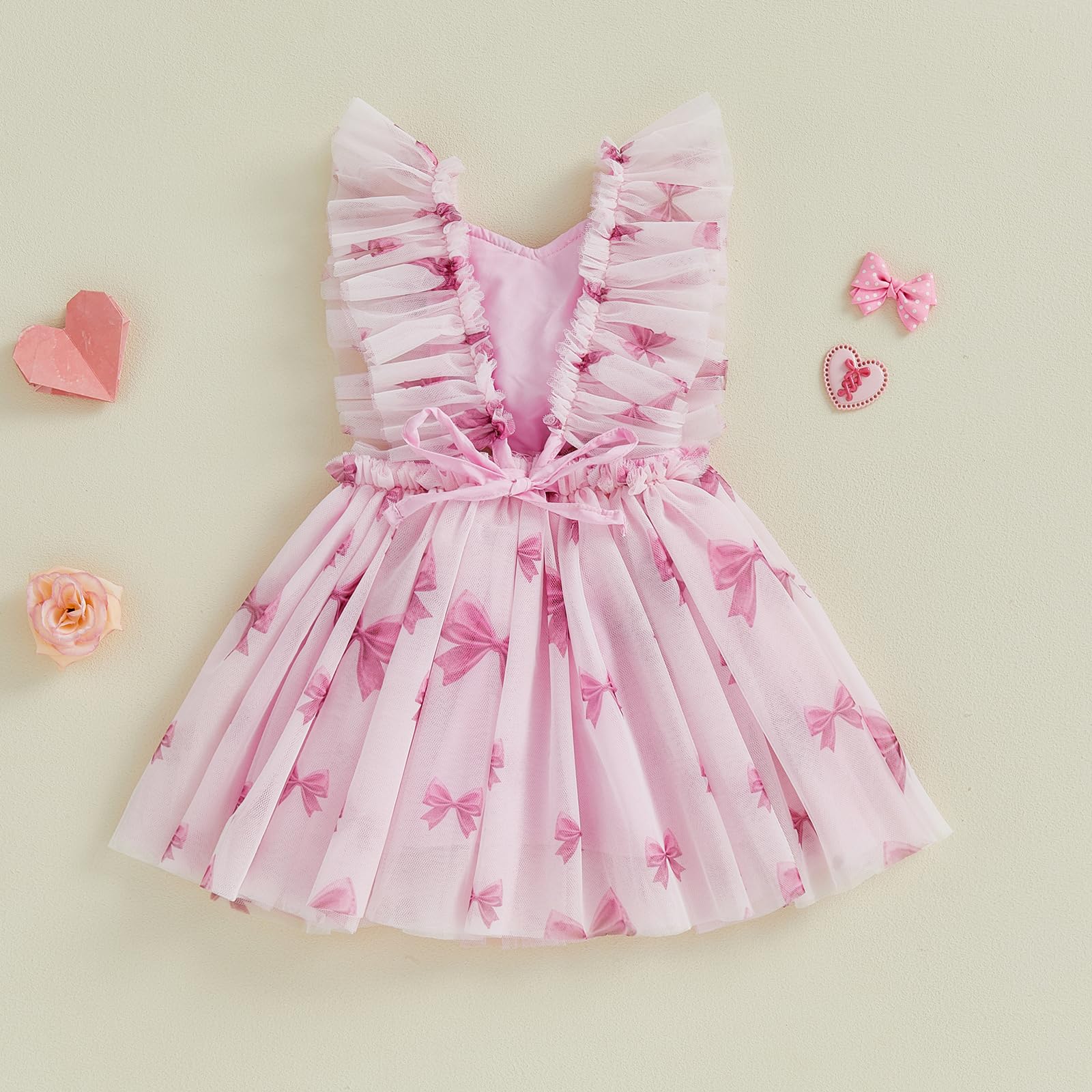 GXNRHG Baby Girl Valentines Tutu Sukienka Śliczny nadruk w kształcie serca Pończoch Suknie liniowe Letnia księżniczka Urodziny Party Wzburzona sukienka letnia