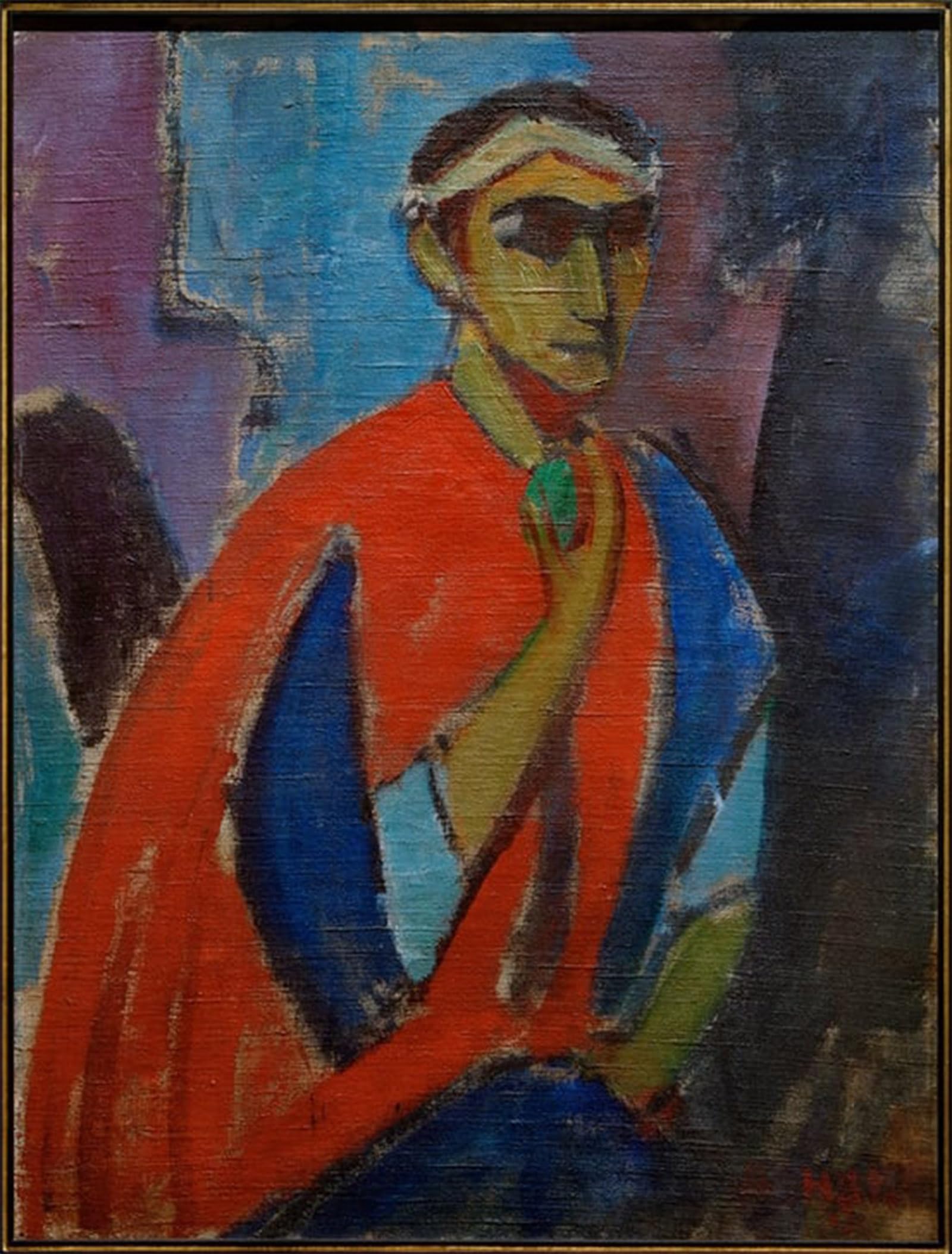 ARTXLXXBN Famous Print Painting Colorful Art Print Self Portrait in Costume the Roman by Hermann Stenner Canvas Art Decorations for Home Decor 60x90cm