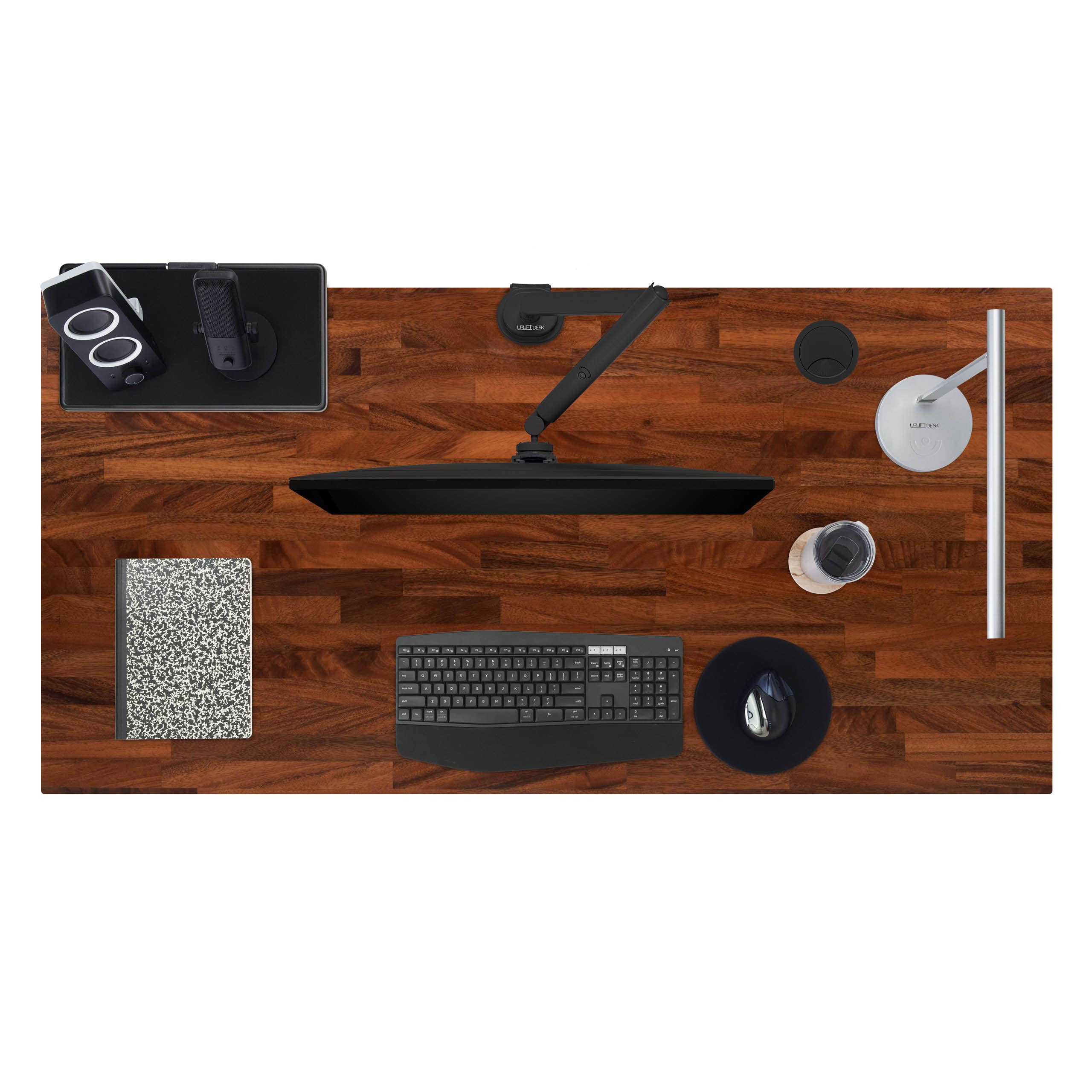 UPLIFTDESK Saman Butcher Block 60 x 30 inch Standing Desk 2-Leg V3 Adjustable Stand Up C-Frame Black Advanced — view 6