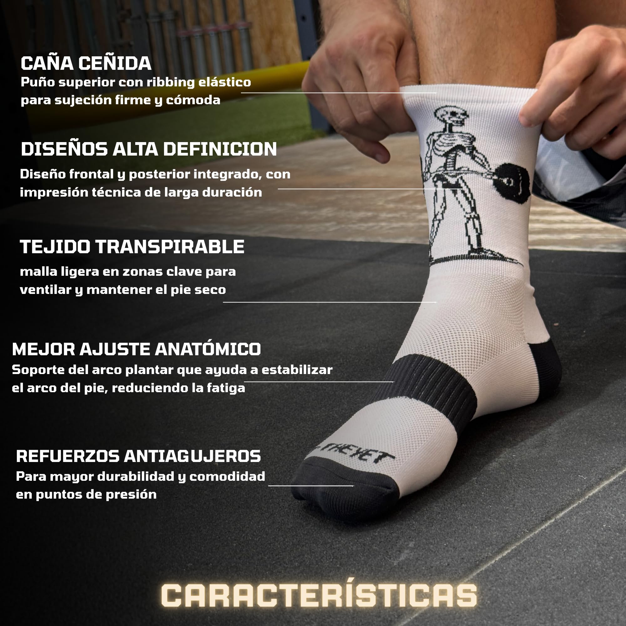Theyet Calcetines Crossfit y Deporte Unisex | Diseños únicos divertidos | Técnicos, transpirables compresivos y cómodos para gimnasio, running, pádel y ciclismo | Talla 39-45