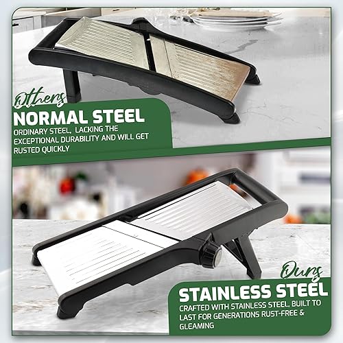 Miniatura 4 de MAJESTIC BM Mandoline Food Slicer - Rebanador de papas fritas - Cortador de mandolina de cocina - Rebanador de mandolina para cocina - Rebanador de