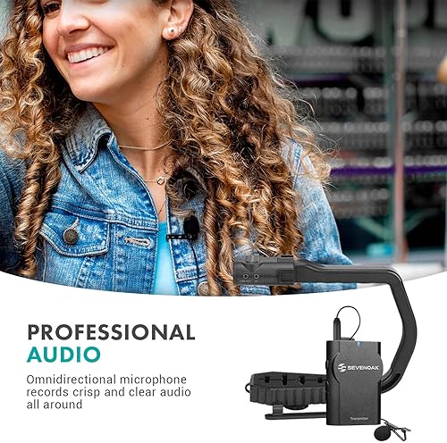 Miniatura 6 de Movo MicRig-W1 - Kit de cineasta de micrófono inalámbrico, estabilizador de mango de video con micrófono de solapa inalámbrico integrado compatible