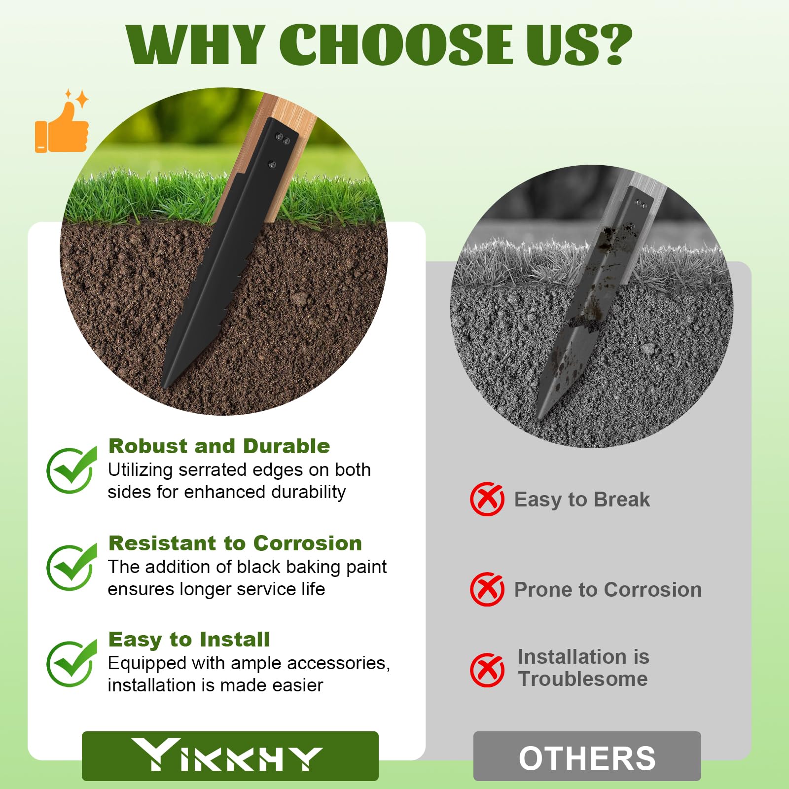 Yikkhy 4 Pack Fence Post Spikes, Heavy Duty Galvanised Fence Post Repair Spike with Gloves - Image 2